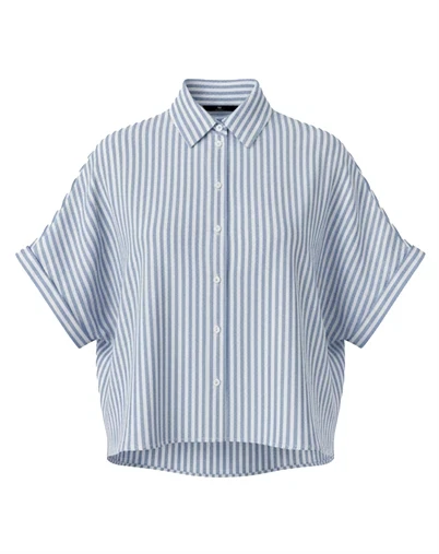 Withblack - WBLBianca Batsleeve Skjorte - Blue/White strip 